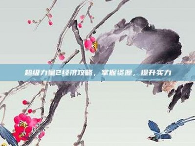 超级力量2经济攻略，掌握资源，提升实力