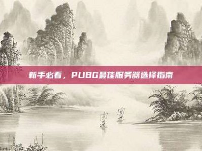 新手必看，PUBG最佳服务器选择指南