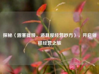 探秘〈露塞提娅，道具屋经营妙方〉，开启别样经营之旅