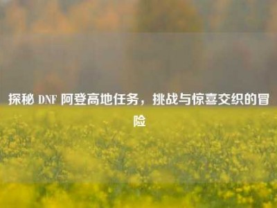 探秘 DNF 阿登高地任务，挑战与惊喜交织的冒险