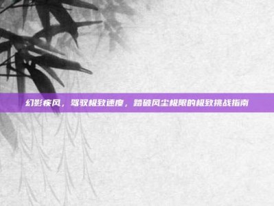 幻影疾风，驾驭极致速度，踏破风尘极限的极致挑战指南