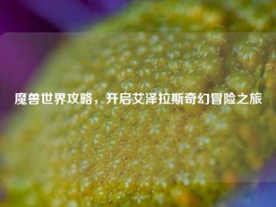 魔兽世界攻略，开启艾泽拉斯奇幻冒险之旅