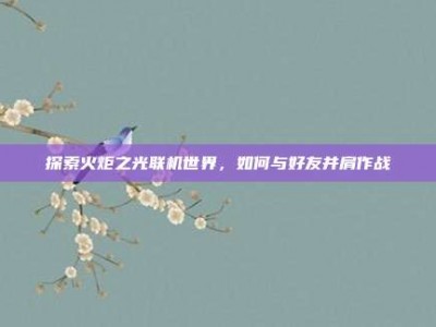探索火炬之光联机世界，如何与好友并肩作战