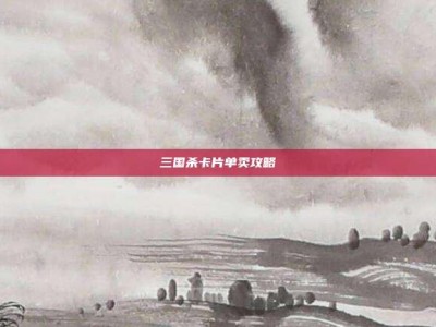三国杀卡片单卖攻略