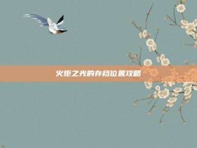 火炬之光的存档位置攻略