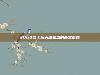 3060显卡玩英雄联盟的高效策略