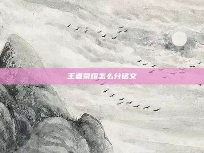 王者荣耀怎么分铭文