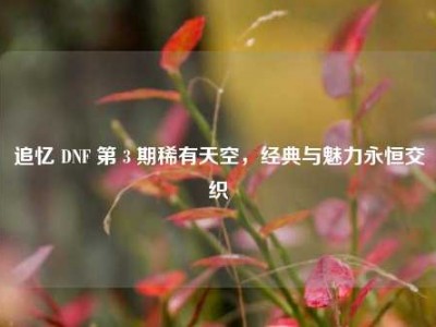 追忆 DNF 第 3 期稀有天空，经典与魅力永恒交织