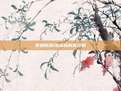 泰坦陨落1激活码购买攻略
