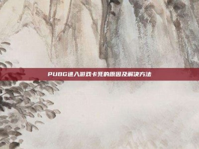 PUBG进入游戏卡死的原因及解决方法