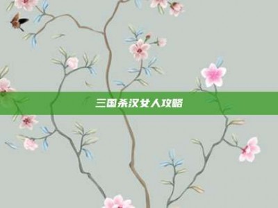 三国杀汉女人攻略