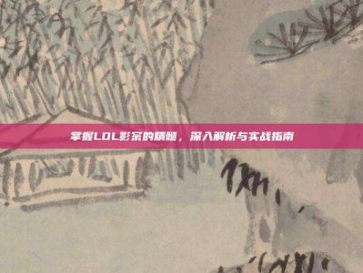 掌握LOL影宗的精髓，深入解析与实战指南