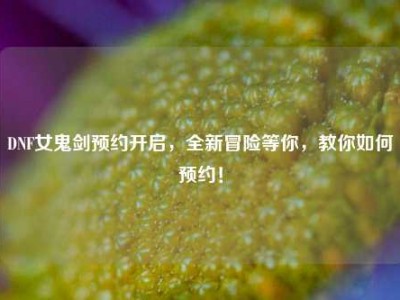 DNF女鬼剑预约开启，全新冒险等你，教你如何预约！