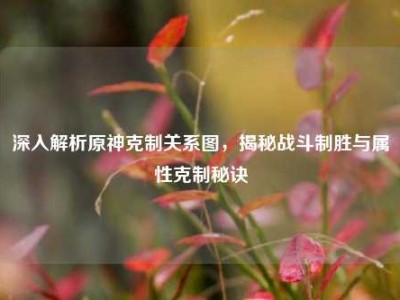 深入解析原神克制关系图，揭秘战斗制胜与属性克制秘诀