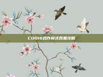 COD16合作模式四黑攻略
