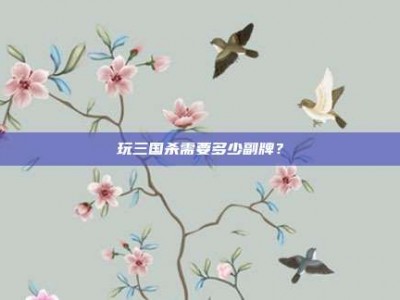 玩三国杀需要多少副牌？
