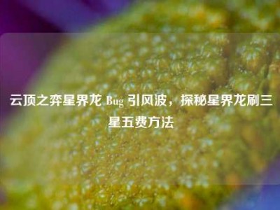 云顶之弈星界龙 Bug 引风波，探秘星界龙刷三星五费方法