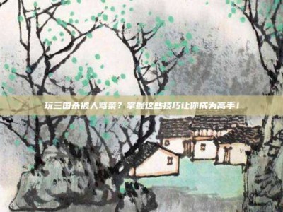 玩三国杀被人骂菜？掌握这些技巧让你成为高手！