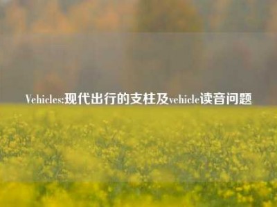 Vehicles:现代出行的支柱及vehicle读音问题