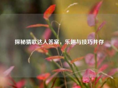 探秘猜歌达人答案，乐趣与技巧并存