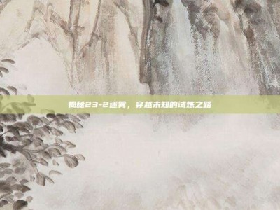 揭秘23-2迷雾，穿越未知的试炼之路