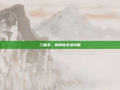 三国杀，貂蝉杀全场攻略