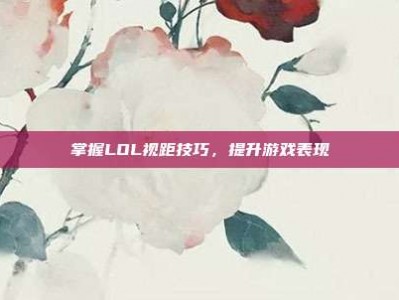 掌握LOL视距技巧，提升游戏表现