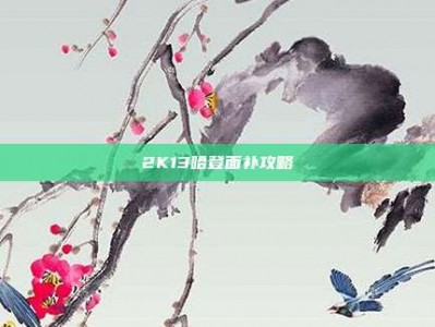 2K13哈登面补攻略