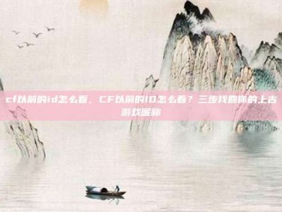 cf以前的id怎么看，CF以前的ID怎么看？三步找回你的上古游戏昵称
