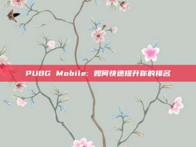 PUBG Mobile: 如何快速提升你的排名