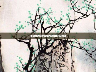 王者荣耀阿珂大神出装攻略