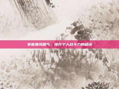 掌握暴风精气，提升个人战斗力的秘诀