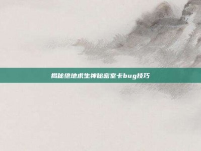 揭秘绝地求生神秘密室卡bug技巧