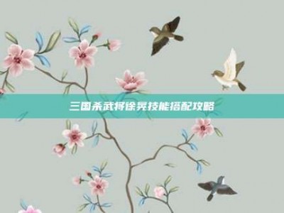 三国杀武将徐晃技能搭配攻略