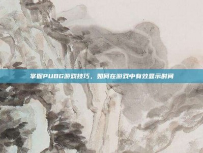 掌握PUBG游戏技巧，如何在游戏中有效显示时间
