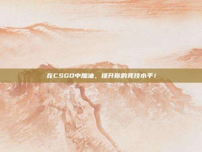 在CSGO中加油，提升你的竞技水平！
