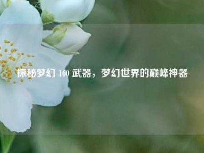 探秘梦幻 160 武器，梦幻世界的巅峰神器