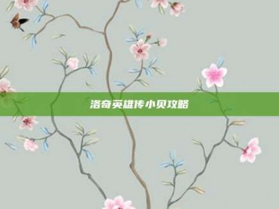 洛奇英雄传小贝攻略