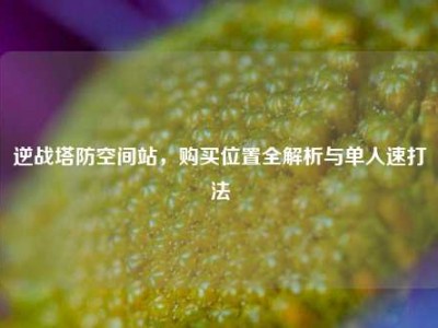 逆战塔防空间站，购买位置全解析与单人速打法