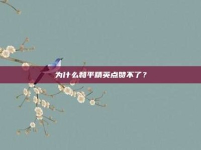 为什么和平精英点赞不了？