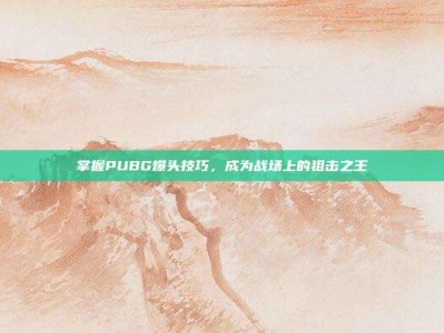 掌握PUBG爆头技巧，成为战场上的狙击之王