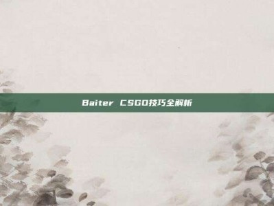 Baiter CSGO技巧全解析