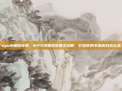 wps快捷键设置，WPS快捷键设置全攻略，打造你的专属高效办公流