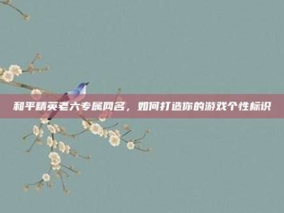 和平精英老六专属网名，如何打造你的游戏个性标识