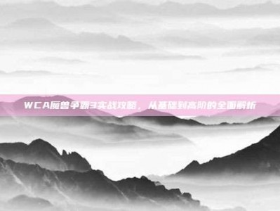 WCA魔兽争霸3实战攻略，从基础到高阶的全面解析