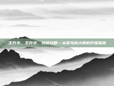 王升华，王升华，终极攻略—从菜鸟到大师的升维指南