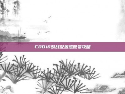 COD16对战配置感叹号攻略