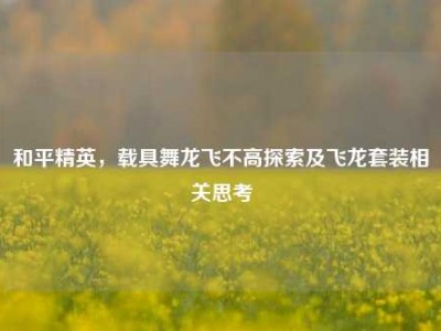 和平精英，载具舞龙飞不高探索及飞龙套装相关思考
