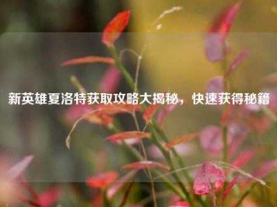 新英雄夏洛特获取攻略大揭秘，快速获得秘籍