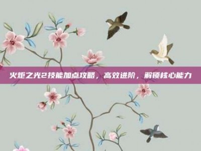 火炬之光2技能加点攻略，高效进阶，解锁核心能力